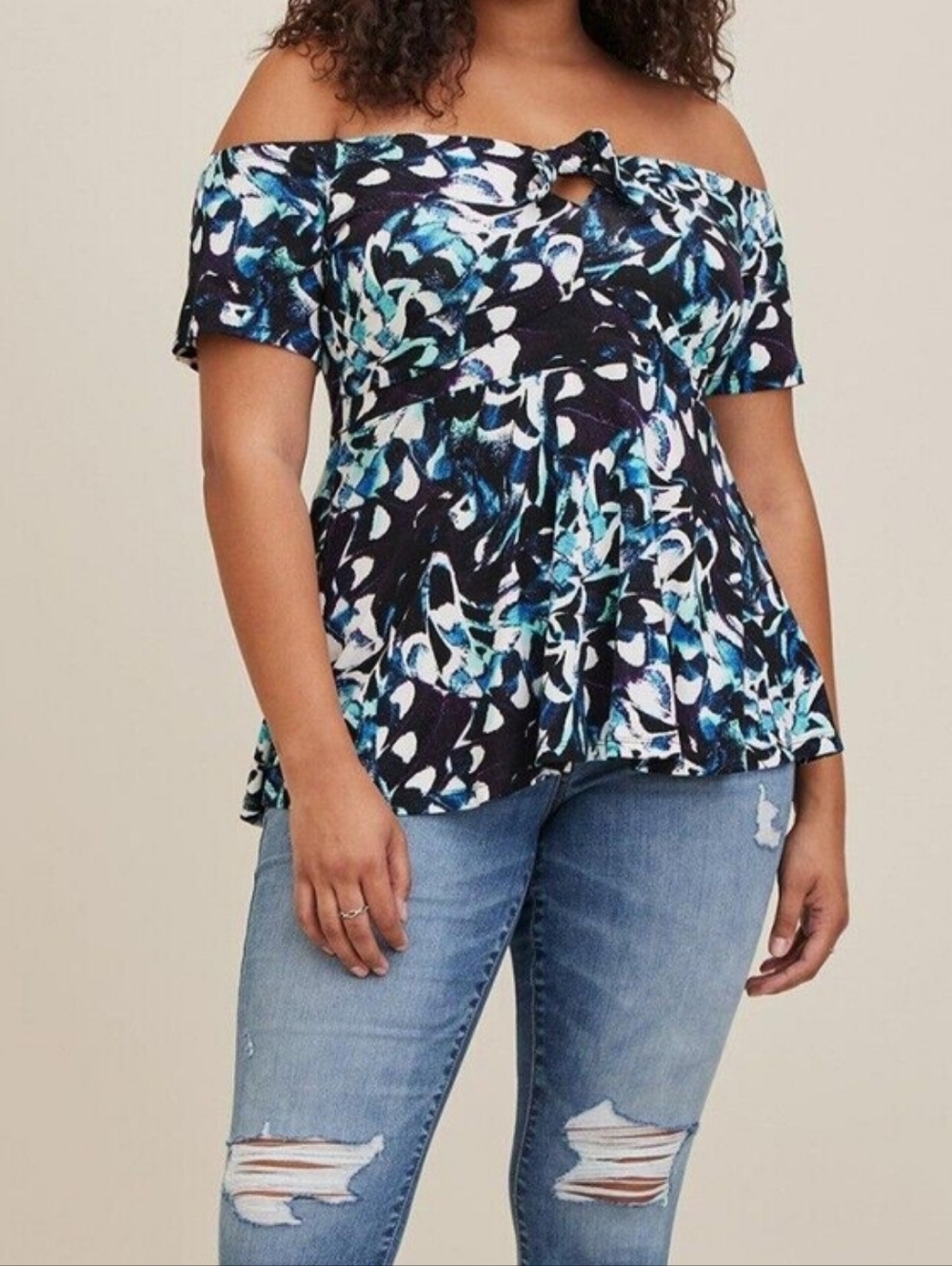 3X NWT Torrid Floral Super Soft Off The Shoulder Babydoll Top